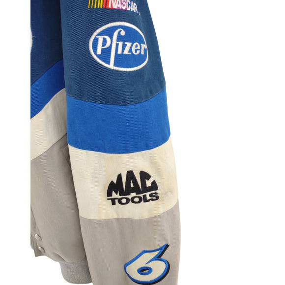 Vintage NASCAR Mark Martin #6 AUTOGRAPHED Pfizer Ford Roush Racing Jacket Sz XL - Picture 3 of 8
